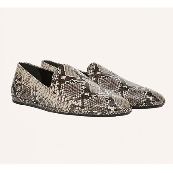 Vince Shoes - Vince Paz Snake Print Leather Slip On Flat Sz 6